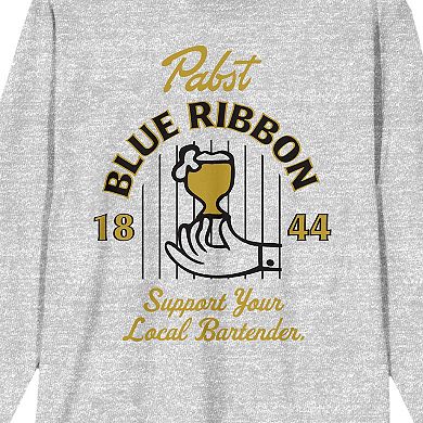 Men's Pabst Blue Ribbon Glass Long Sleeve Tee