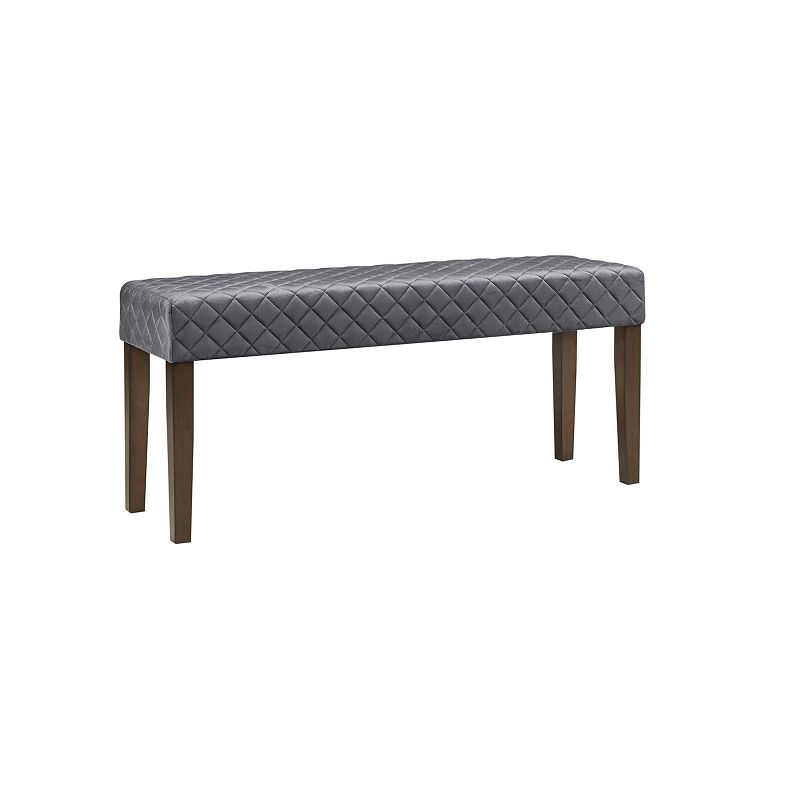 510 Design Cheshire Quilted Accent Bench, Grey