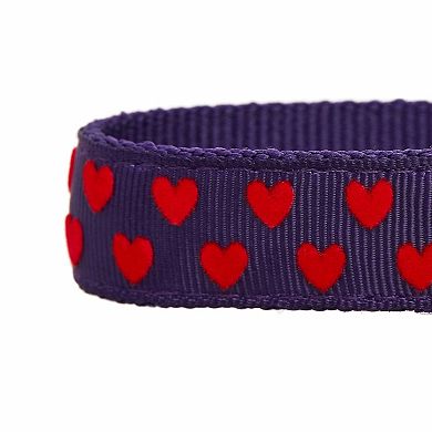 Blueberry Pet Heart Flocking Dog Collar