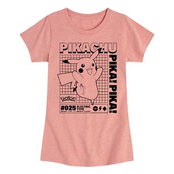 Girls 7-16 Pokemon Pikachu Stats Tee