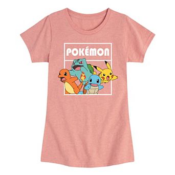 Girls 7-16 Pokemon Starters And Pikachu Graphic Tee