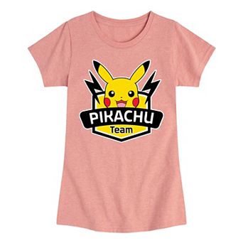 Girls 7-16 Pokemon Team Pikachu Badge Tee
