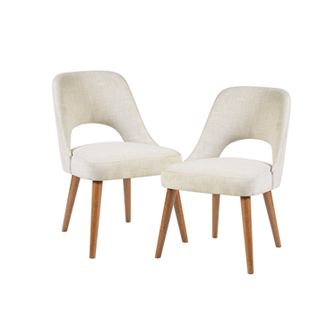 INK+IVY Nola Upholstered Dining Chair 2 pc Set with Cutout Back design