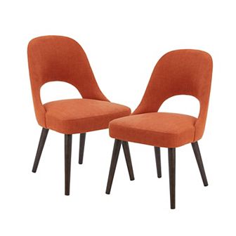 INK+IVY Nola Upholstered Dining Chair 2 pc Set with Cutout Back design
