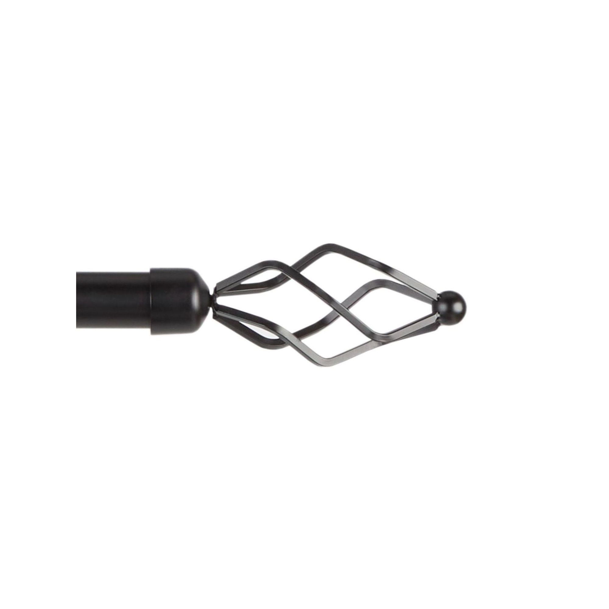 Exclusive Home Lancelot 1 Window Curtain Rod and Finial Set, Matte Black