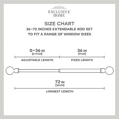 Exclusive Home Rockwell 1" Window Curtain Rod and Finial Set