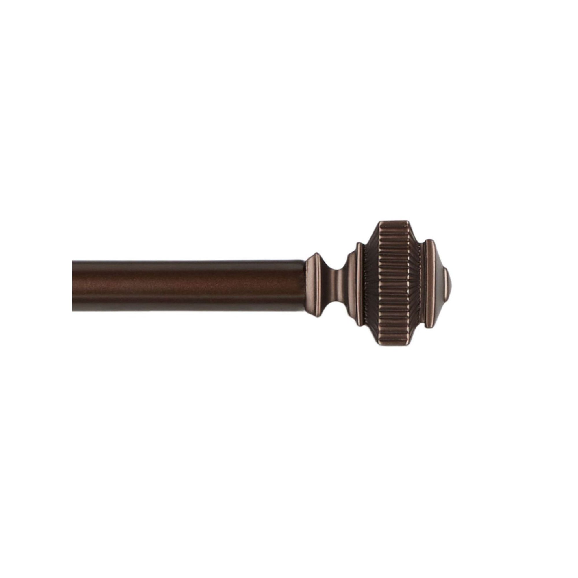Exclusive Home Rockwell 1 Window Curtain Rod and Finial Set, Oil Rubbed 