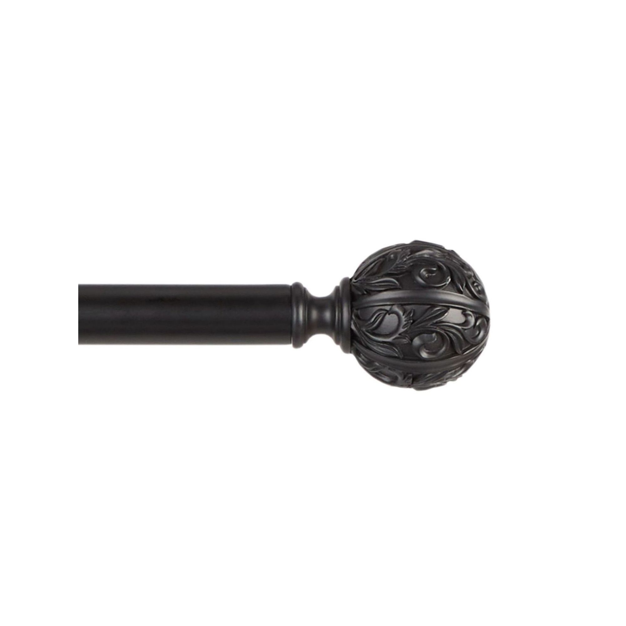 Exclusive Home Vulcan 1 Window Curtain Rod and Finial Set, Matte Black