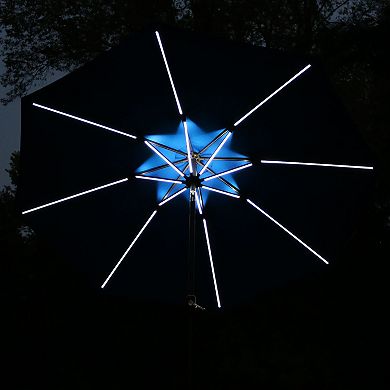 Sunnydaze 9 ft Solar Sunbrella Patio Umbrella with Tilt