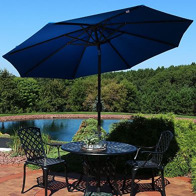 Sunnydaze 9 ft Sunbrella Patio Umbrella with Tilt and Crank - Pacific Blue