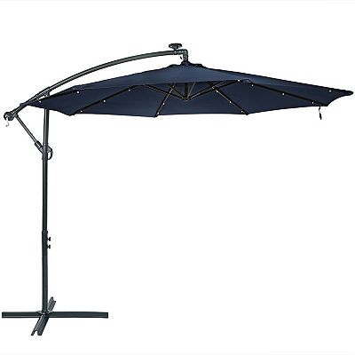11 ft lighted patio umbrellas 11 FT Solar-Powered LED Lights Patio Cantilever Umbrella – grillncomfort