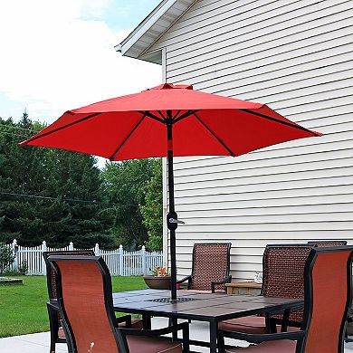 Sunnydaze 7.5 ft Aluminum Patio Umbrella with Tilt and Crank - Burnt Orange