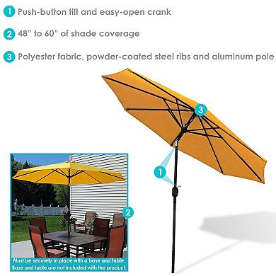 Sunnydaze Aluminum Patio Umbrella with Tilt and Crank