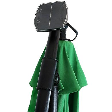 Sunnydaze 9.5 ft Solar Cantilever Offset Patio Umbrella - Emerald