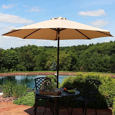 Sunnydaze 9' Fade-Resistant Sunbrella Patio Umbrella with Auto Tilt