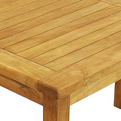 Sunnydaze 47.25 in Solid Teak Rectangular Patio Dining Table