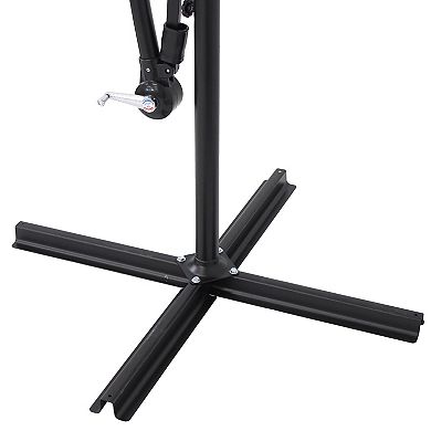 Sunnydaze 9.5 ft Cantilever Offset Patio Umbrella with Crank - Cherry
