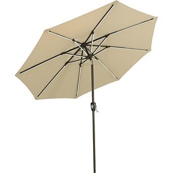 Sunnydaze 9 ft Solar Sunbrella Patio Umbrella with Tilt