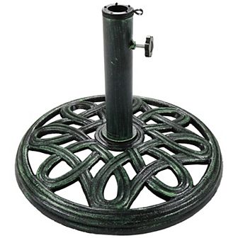 Sunnydaze 17 in Lattice Cast Iron Round Patio Umbrella Base - Black