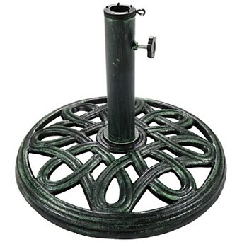 Sunnydaze 17 in Lattice Cast Iron Round Patio Umbrella Base - Black