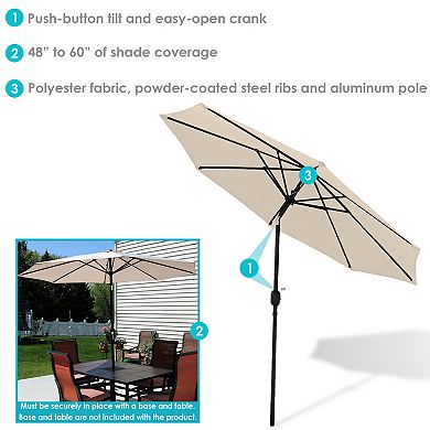 Sunnydaze Aluminum Patio Umbrella with Tilt and Crank