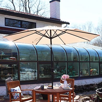 Sunnydaze Aluminum Patio Umbrella with Tilt and Crank