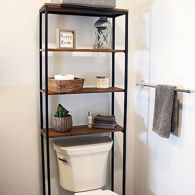 Sunnydaze 4-Tier Industrial Over-the-Toilet Storage Shelf