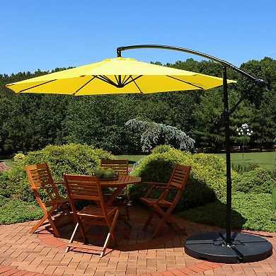 Sunnydaze 9.5 ft Cantilever Offset Patio Umbrella with Crank - Sunshine