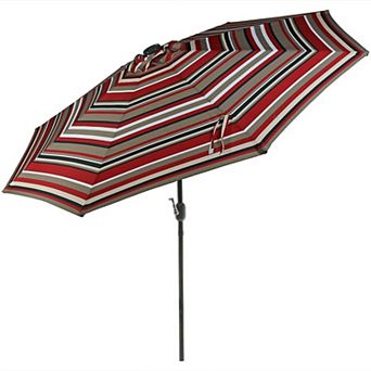 Sunnydaze 9 ft Solar Aluminum Patio Umbrella with Tilt and Crank