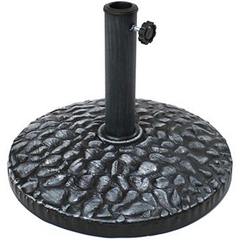 Sunnydaze 18 in Pebble Texture Resin Round Patio Umbrella Base - Grey