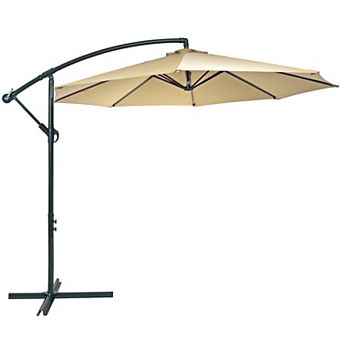 Sunnydaze 10 ft Cantilever Offset Steel Patio Umbrella with Crank