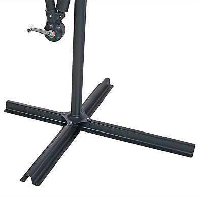 Sunnydaze 10 ft Cantilever Offset Steel Patio Umbrella with Crank