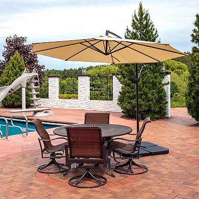 Sunnydaze 10 ft Cantilever Offset Steel Patio Umbrella with Crank