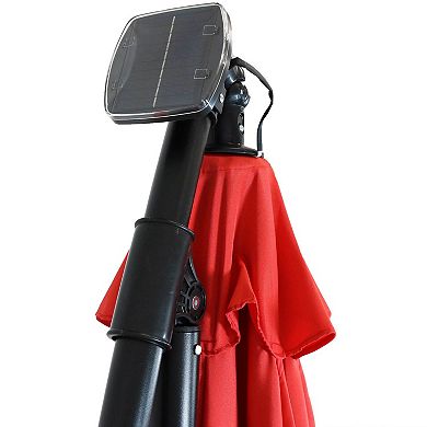 Sunnydaze 9.5 ft Solar Cantilever Offset Patio Umbrella - Cherry