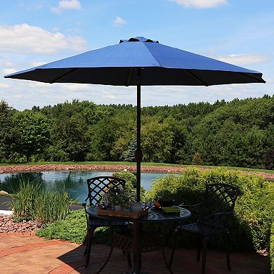Sunnydaze 9' Fade-Resistant Outdoor Patio Umbrella with Auto Tilt and Crank
