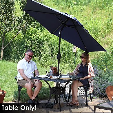 Sunnydaze 35 in Cast Aluminum Square Patio Dining Table - Black