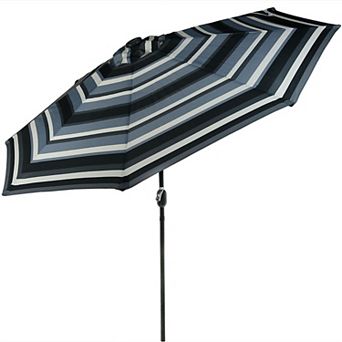 Sunnydaze 9 ft Solar Aluminum Patio Umbrella with Tilt and Crank