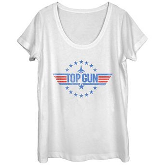 Juniors' Top Gun Round Stars Circle Logo Graphic Tee