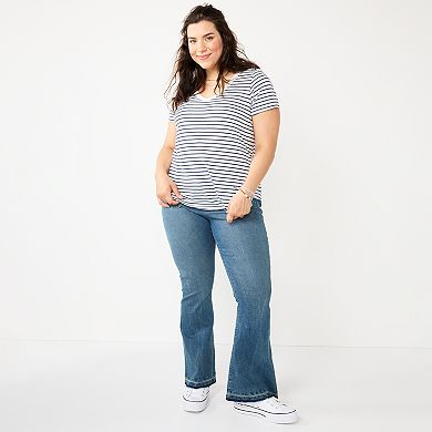 Juniors' Plus Size SO® Short Sleeve V-Neck Core Tee
