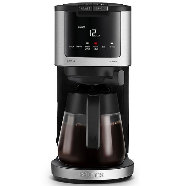 Gourmia 2in1 Single Serve & 12Cup Coffee Maker with Keep Warm