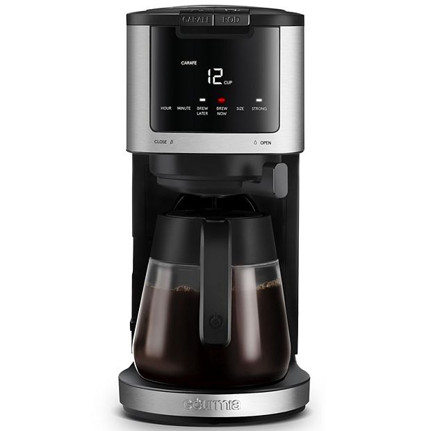 Gourmia 2-in-1 Single Serve & 12-Cup Coffee Maker with Keep Warm,  Compatible with