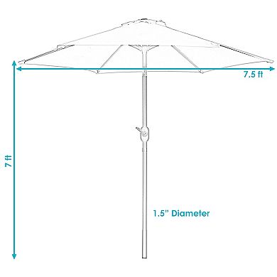 Sunnydaze Aluminum Patio Umbrella with Tilt and Crank