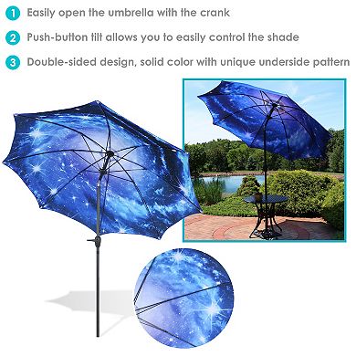 Sunnydaze 9' Patio Market Umbrella with Tilt and Crank