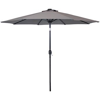 Sunnydaze 9 ft Solar Aluminum Patio Umbrella with Tilt and Crank