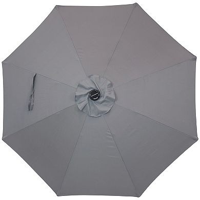 Sunnydaze 9' Outdoor Solar Patio Umbrella with Tilt and Crank