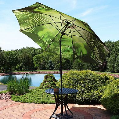 Sunnydaze 9' Patio Market Umbrella with Tilt and Crank