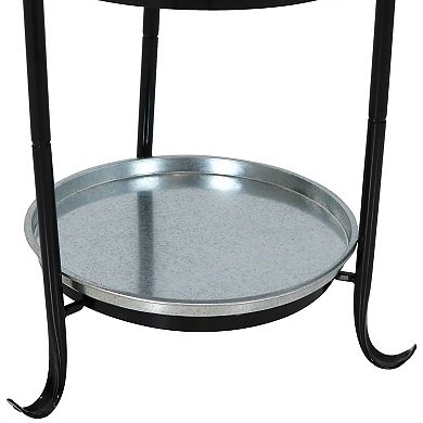 Sunnydaze Pebbled Stainless Steel Ice Bucket Cooler with Stand and Tray