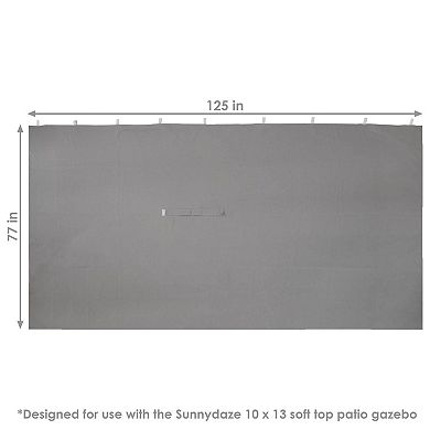 Sunnydaze 4-Piece 10 x 13 ft Polyester Gazebo Sidewall Curtain Set - Gray