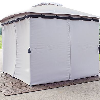 Sunnydaze 4-Piece 10 x 13 ft Polyester Gazebo Sidewall Curtain Set - Gray