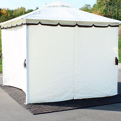 Sunnydaze 4-Piece 10 x 10 ft Polyester Gazebo Sidewall Curtain Set - Cream